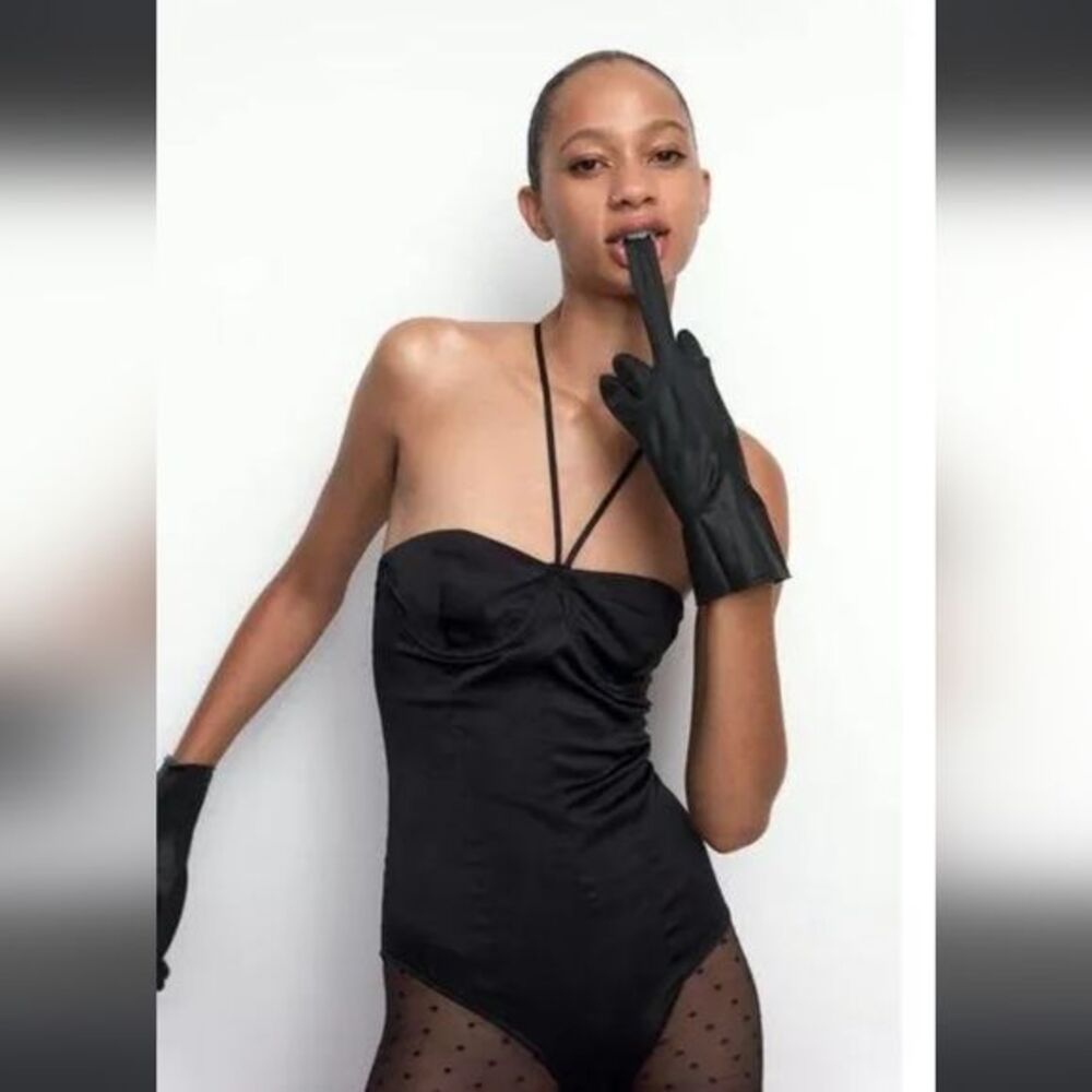 Zara Satin Corset Style Bodysuit